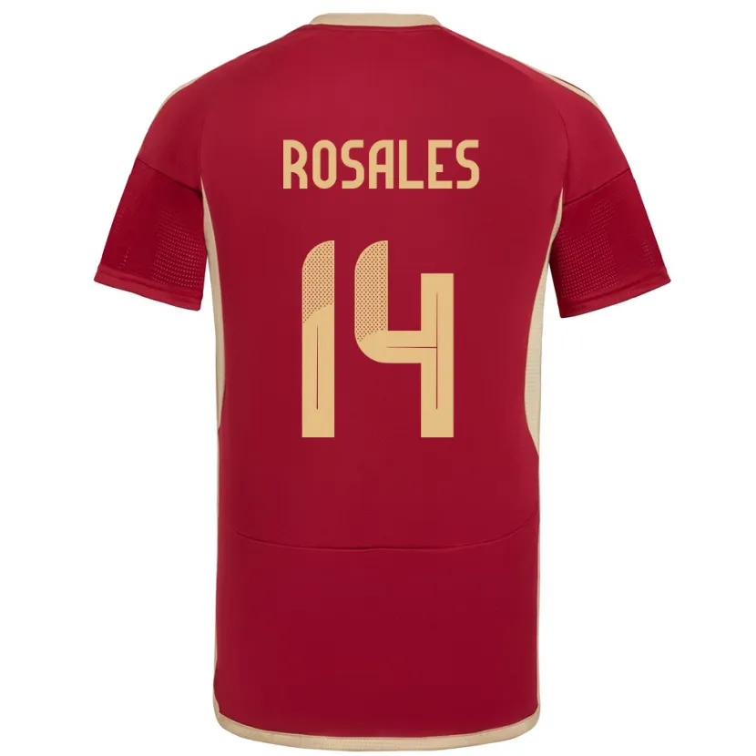 Danxen Uomo Maglia Venezuela Roberto Rosales #14 Borgogna Kit Gara Home 24-26 Maglietta