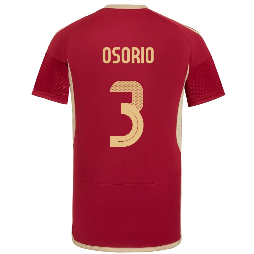 Danxen Uomo Maglia Venezuela Yordan Osorio #3 Borgogna Kit Gara Home 24-26 Maglietta