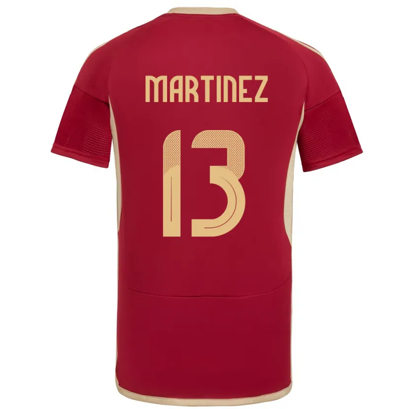 Danxen Uomo Maglia Venezuela José Martínez #13 Borgogna Kit Gara Home 24-26 Maglietta