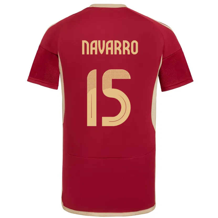 Danxen Uomo Maglia Venezuela Miguel Navarro #15 Borgogna Kit Gara Home 24-26 Maglietta