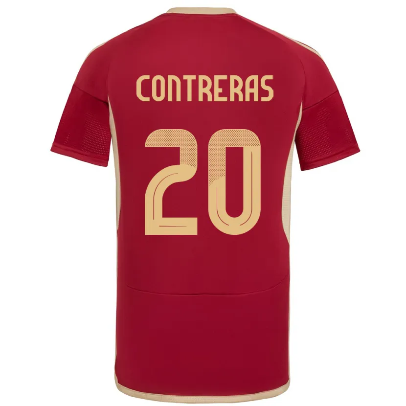 Danxen Uomo Maglia Venezuela Anderson Contreras #20 Borgogna Kit Gara Home 24-26 Maglietta