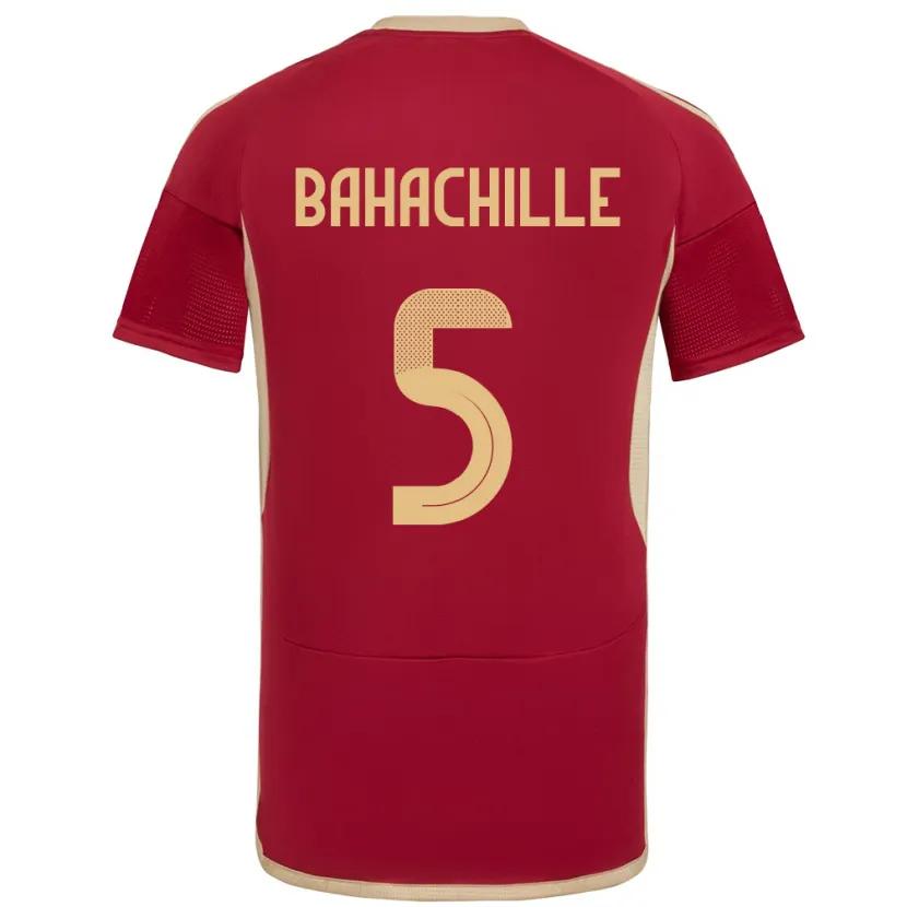 Danxen Uomo Maglia Venezuela Abraham Bahachille #5 Borgogna Kit Gara Home 24-26 Maglietta