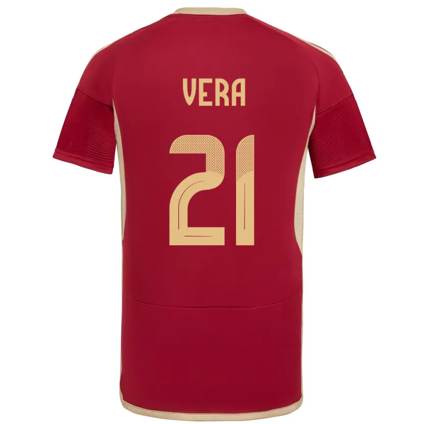 Danxen Uomo Maglia Venezuela Andry Vera #21 Borgogna Kit Gara Home 24-26 Maglietta