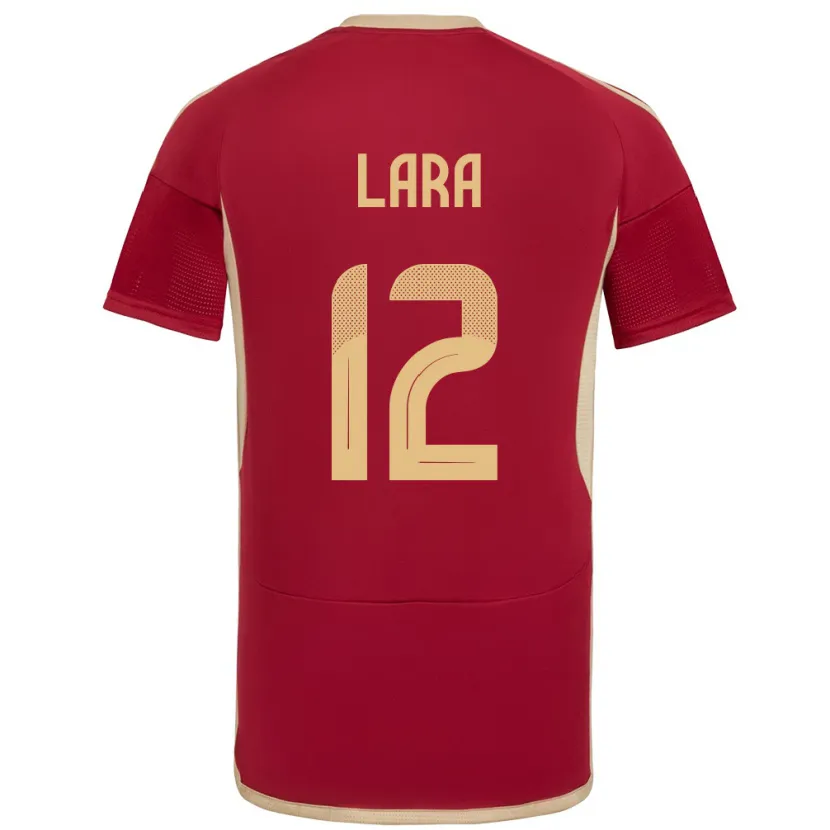 Danxen Uomo Maglia Venezuela Jesús Lara #12 Borgogna Kit Gara Home 24-26 Maglietta