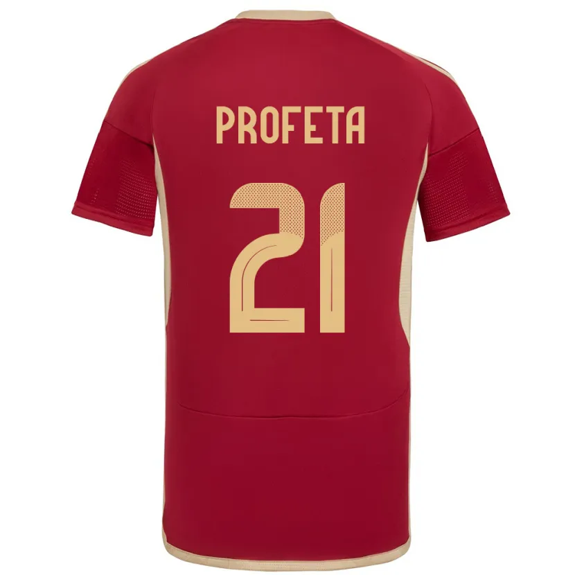 Danxen Uomo Maglia Venezuela Nicola Profeta #21 Borgogna Kit Gara Home 24-26 Maglietta