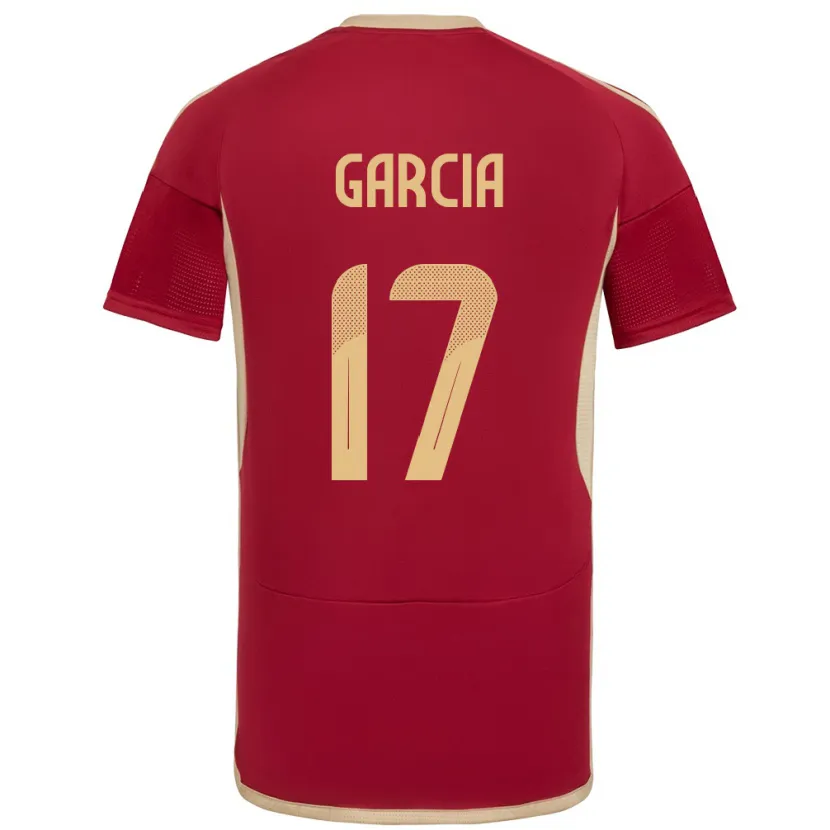 Danxen Uomo Maglia Venezuela Gabriela García #17 Borgogna Kit Gara Home 24-26 Maglietta
