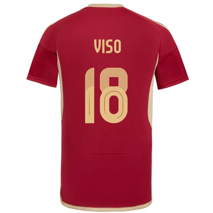 Danxen Uomo Maglia Venezuela Ysaura Viso #18 Borgogna Kit Gara Home 24-26 Maglietta