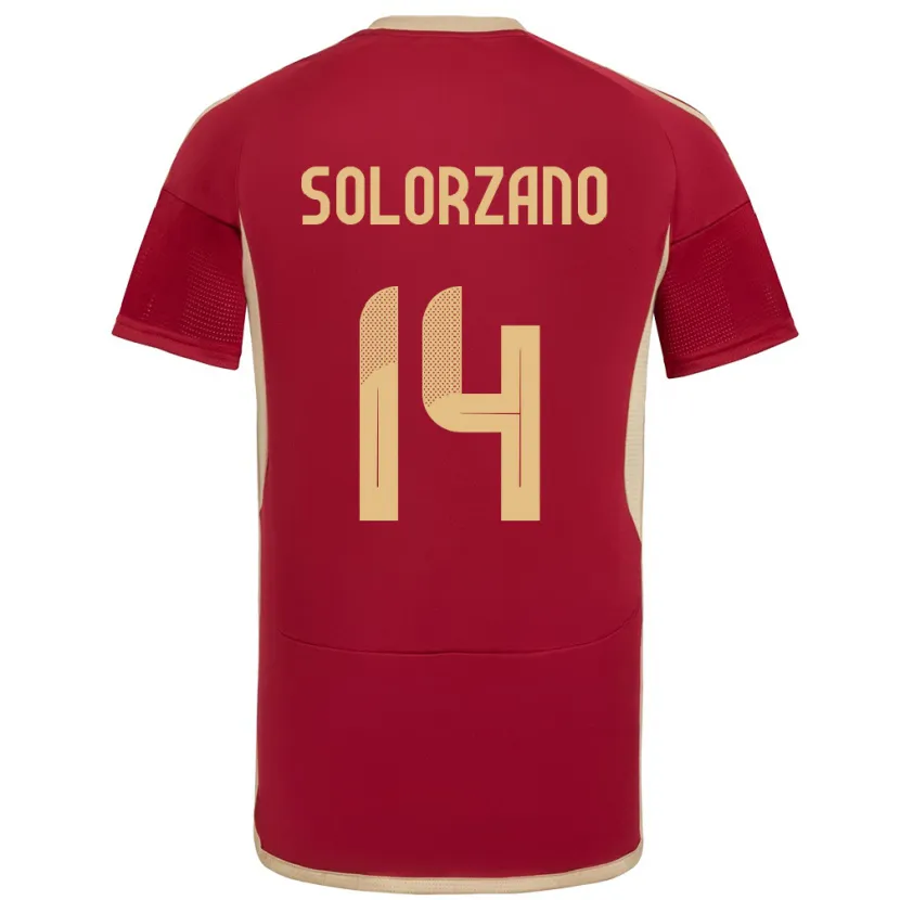 Danxen Uomo Maglia Venezuela Fabiola Solórzano #14 Borgogna Kit Gara Home 24-26 Maglietta