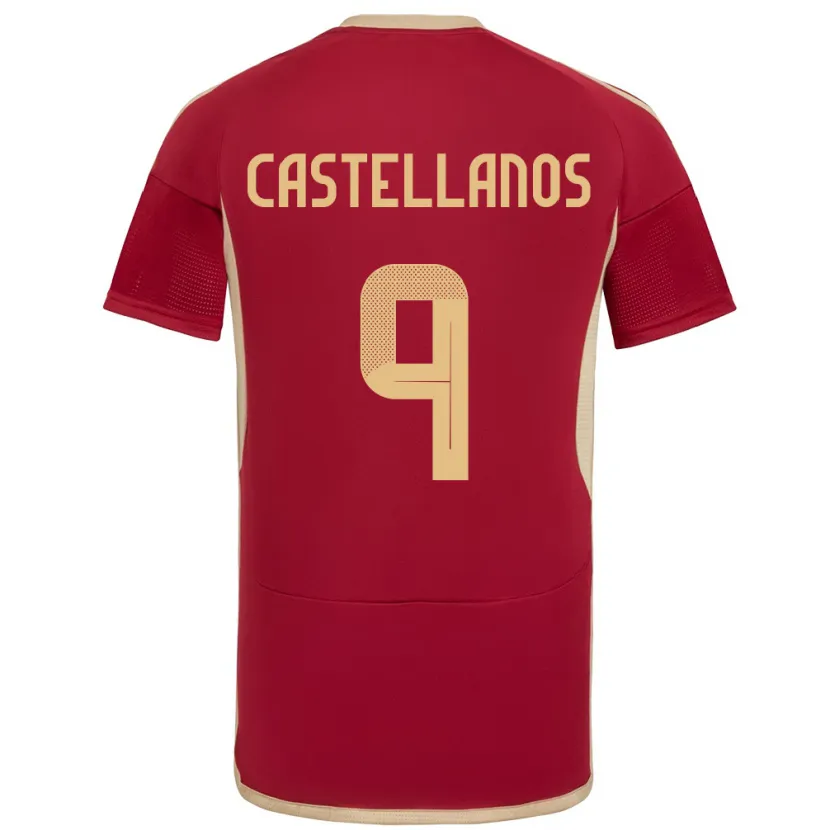 Danxen Uomo Maglia Venezuela Deyna Castellanos #9 Borgogna Kit Gara Home 24-26 Maglietta