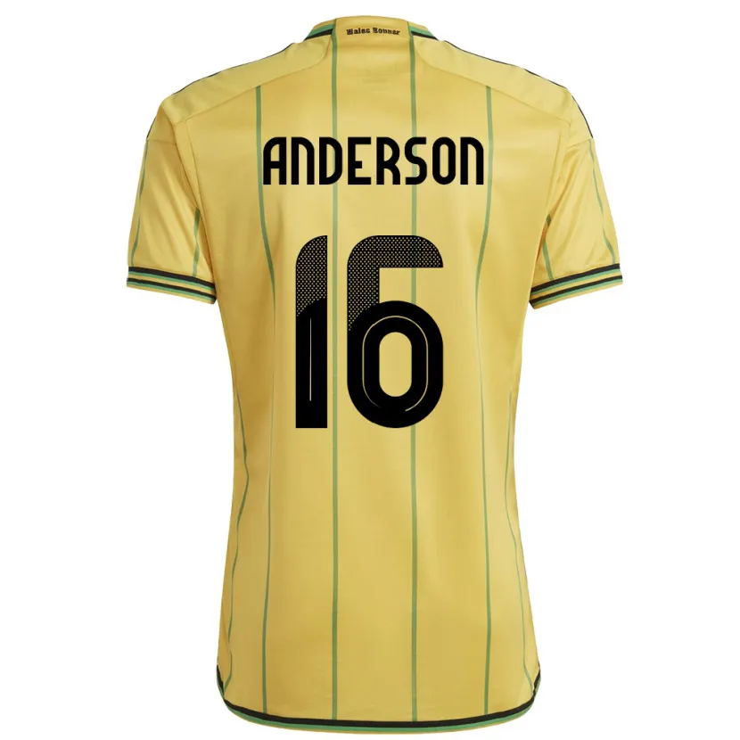 Danxen Uomo Maglia Giamaica Karoy Anderson #16 Giallo Kit Gara Home 24-26 Maglietta