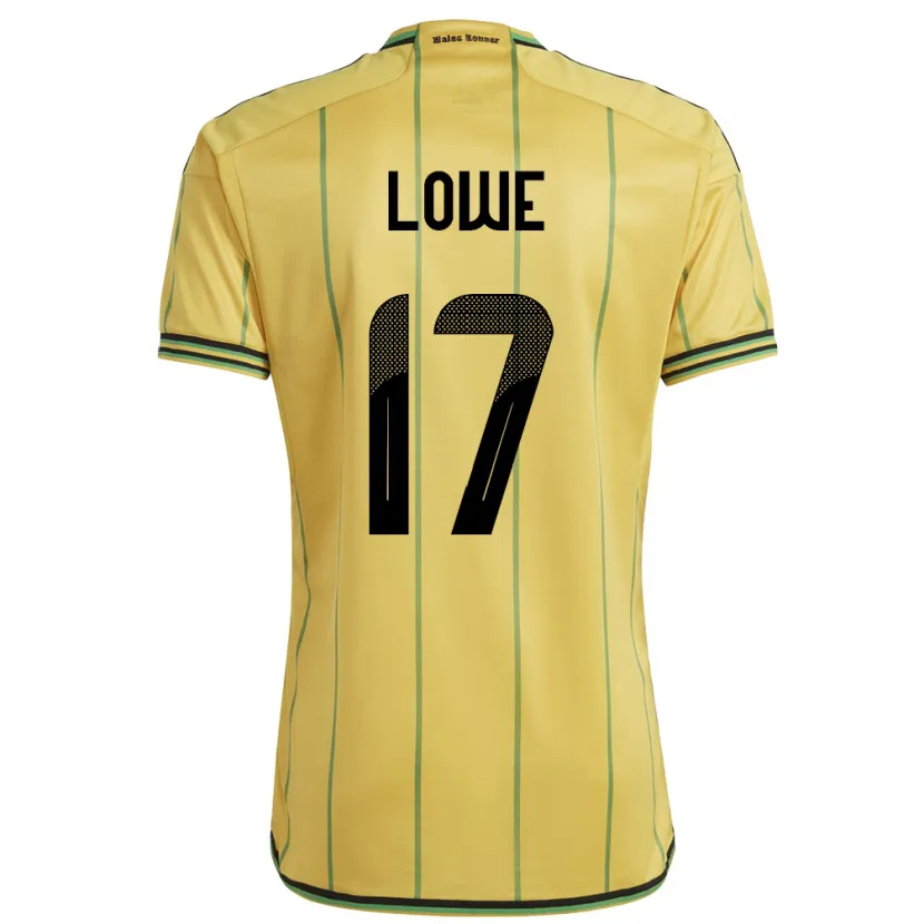 Danxen Uomo Maglia Giamaica Damion Lowe #17 Giallo Kit Gara Home 24-26 Maglietta