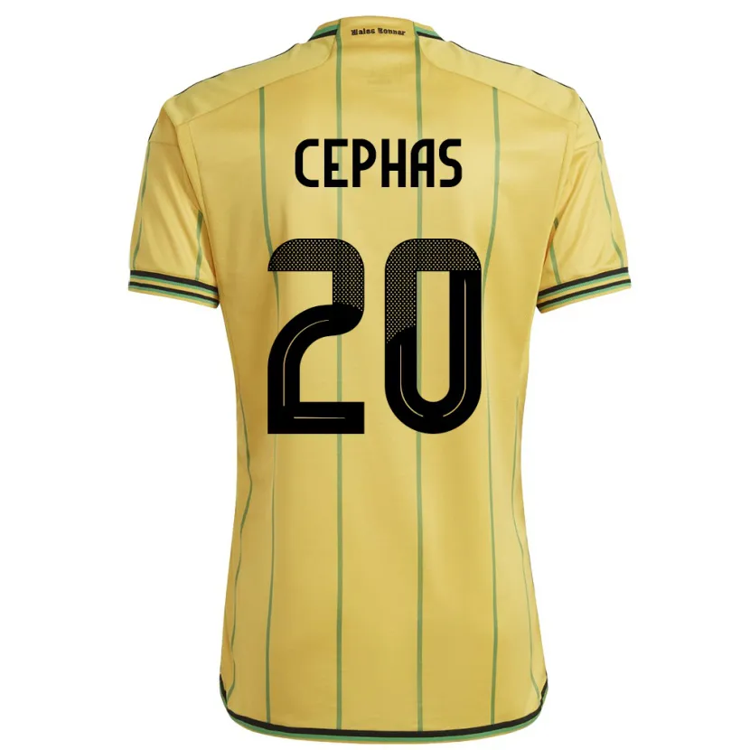Danxen Uomo Maglia Giamaica Renaldo Cephas #20 Giallo Kit Gara Home 24-26 Maglietta