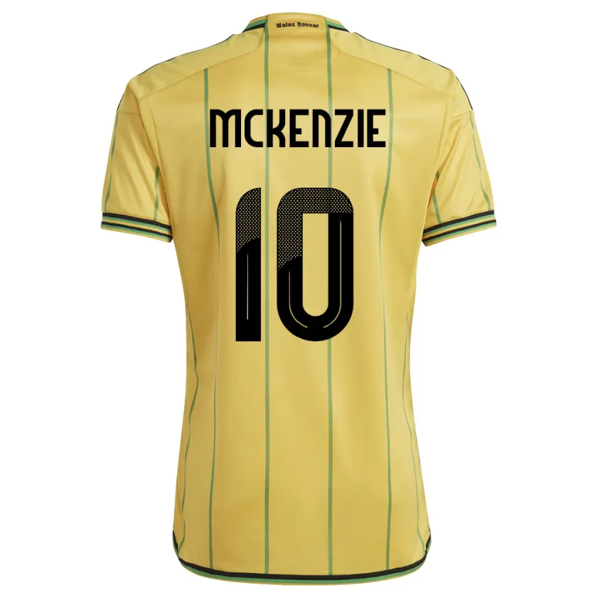 Danxen Uomo Maglia Giamaica Denzel Mckenzie #10 Giallo Kit Gara Home 24-26 Maglietta