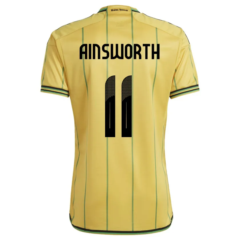 Danxen Uomo Maglia Giamaica Christopher Ainsworth #11 Giallo Kit Gara Home 24-26 Maglietta