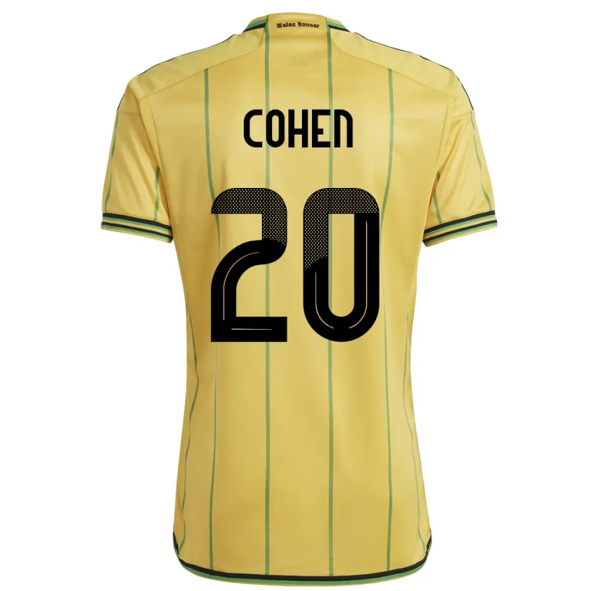 Danxen Uomo Maglia Giamaica Dunsting Cohen #20 Giallo Kit Gara Home 24-26 Maglietta