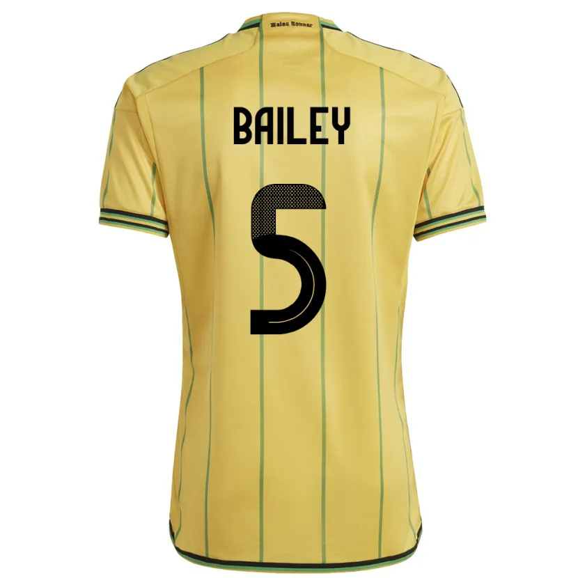 Danxen Uomo Maglia Giamaica Jade Bailey #5 Giallo Kit Gara Home 24-26 Maglietta