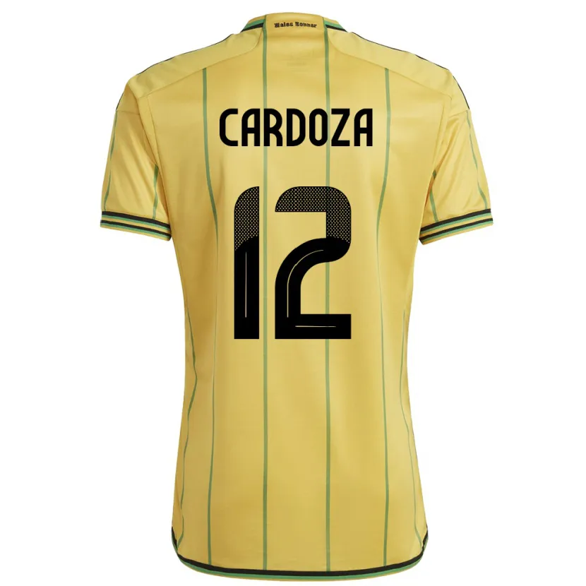 Danxen Uomo Maglia Giamaica Naya Cardoza #12 Giallo Kit Gara Home 24-26 Maglietta