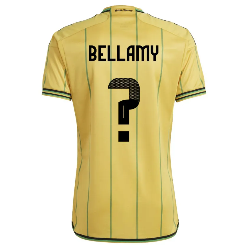 Danxen Uomo Maglia Giamaica Sydney Bellamy #0 Giallo Kit Gara Home 24-26 Maglietta