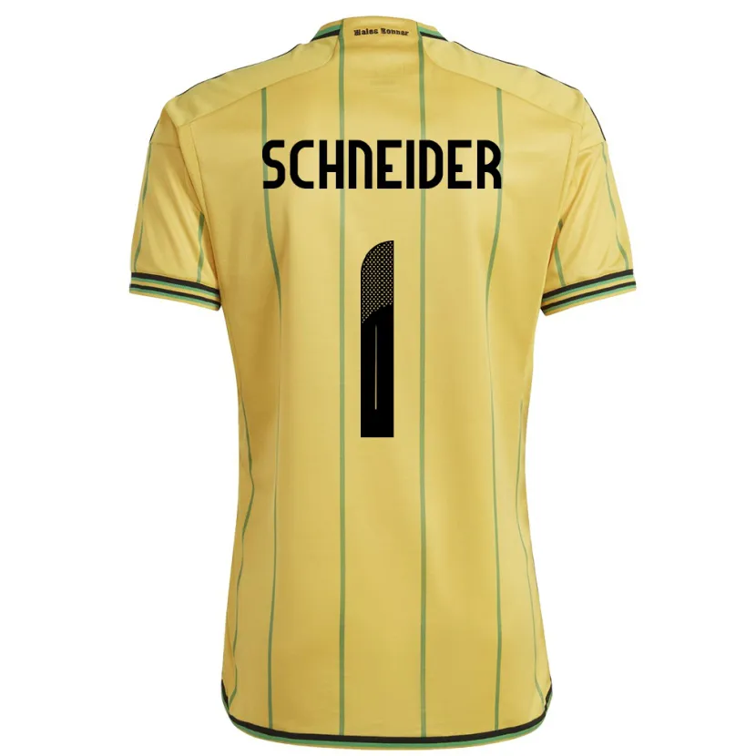 Danxen Uomo Maglia Giamaica Sydney Schneider #1 Giallo Kit Gara Home 24-26 Maglietta
