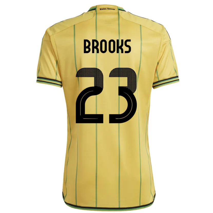 Danxen Uomo Maglia Giamaica Liya Brooks #23 Giallo Kit Gara Home 24-26 Maglietta