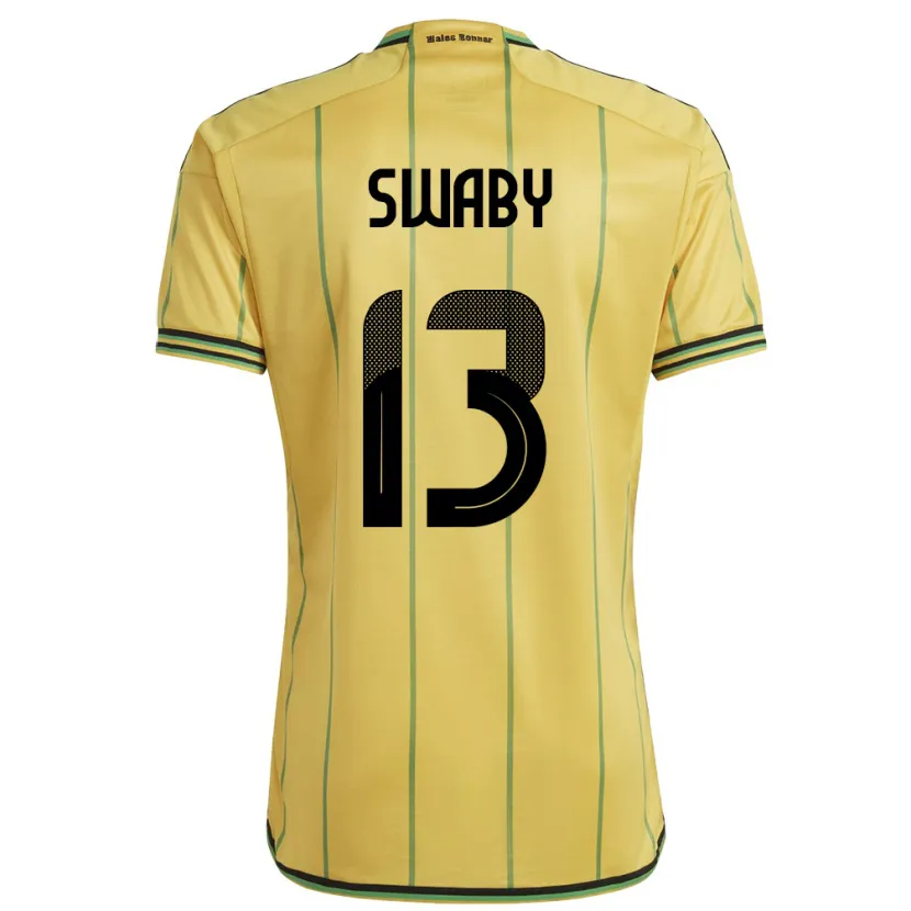 Danxen Uomo Maglia Giamaica Allyson Swaby #13 Giallo Kit Gara Home 24-26 Maglietta