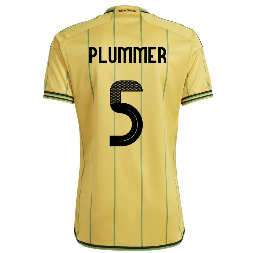 Danxen Uomo Maglia Giamaica Konya Plummer #5 Giallo Kit Gara Home 24-26 Maglietta