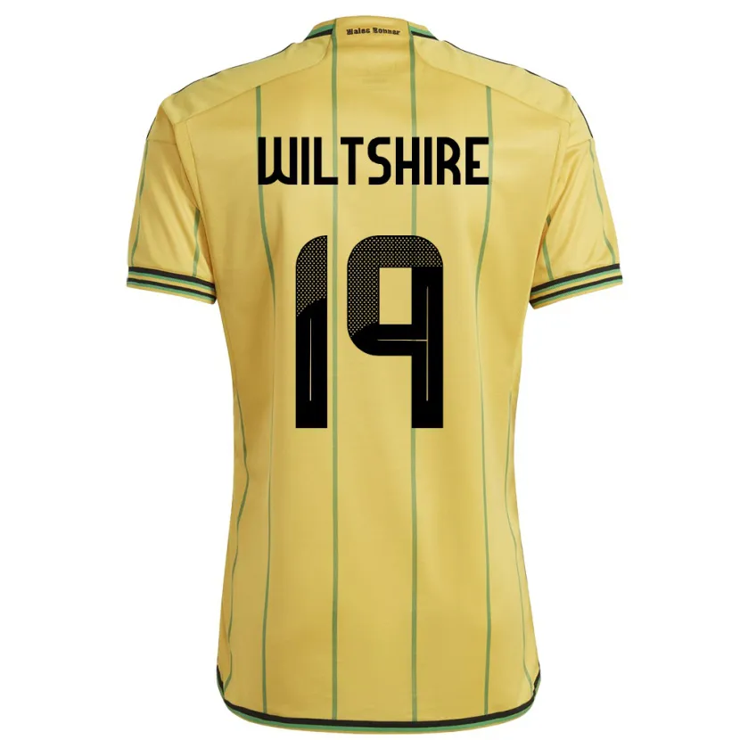 Danxen Uomo Maglia Giamaica Tiernny Wiltshire #19 Giallo Kit Gara Home 24-26 Maglietta