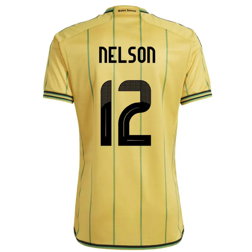 Danxen Uomo Maglia Giamaica Tyiesha Nelson #12 Giallo Kit Gara Home 24-26 Maglietta