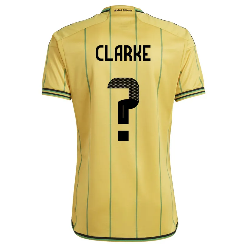 Danxen Uomo Maglia Giamaica Sydoney Clarke #0 Giallo Kit Gara Home 24-26 Maglietta
