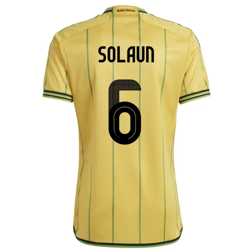 Danxen Uomo Maglia Giamaica Havana Solaun #6 Giallo Kit Gara Home 24-26 Maglietta