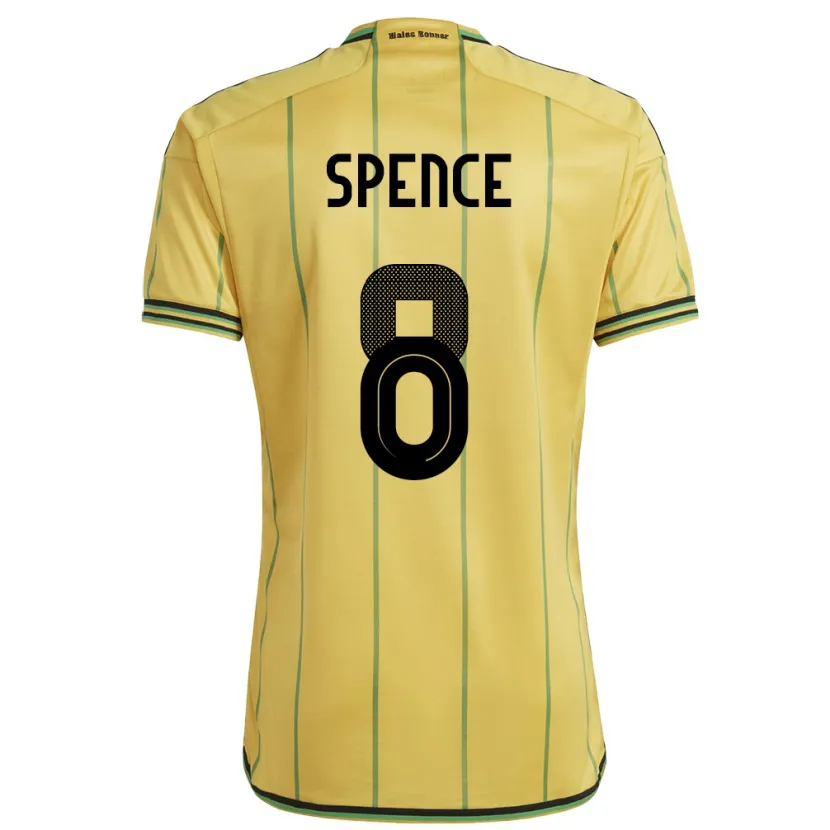 Danxen Uomo Maglia Giamaica Drew Spence #8 Giallo Kit Gara Home 24-26 Maglietta
