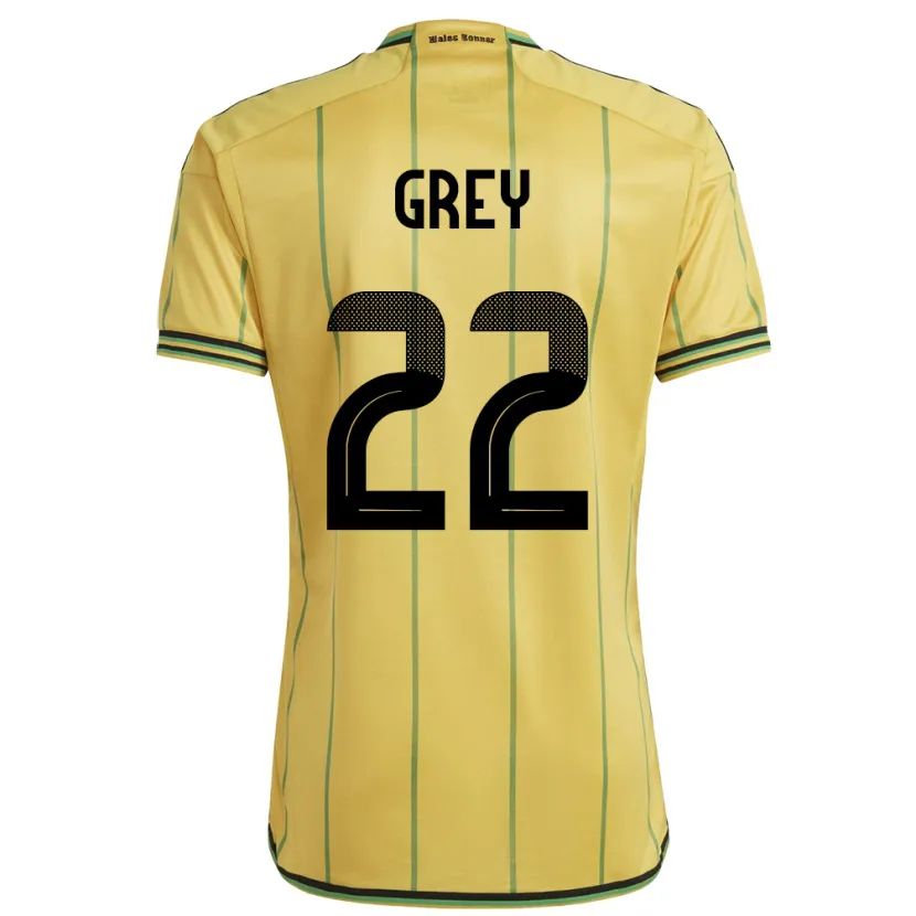 Danxen Uomo Maglia Giamaica Mireya Grey #22 Giallo Kit Gara Home 24-26 Maglietta