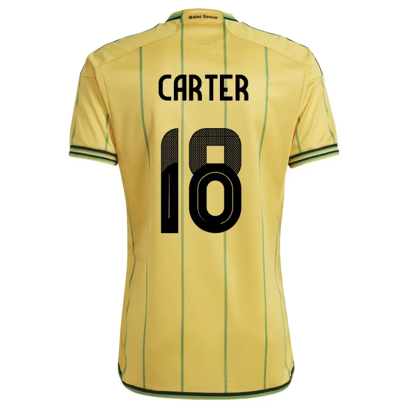 Danxen Uomo Maglia Giamaica Trudi Carter #18 Giallo Kit Gara Home 24-26 Maglietta