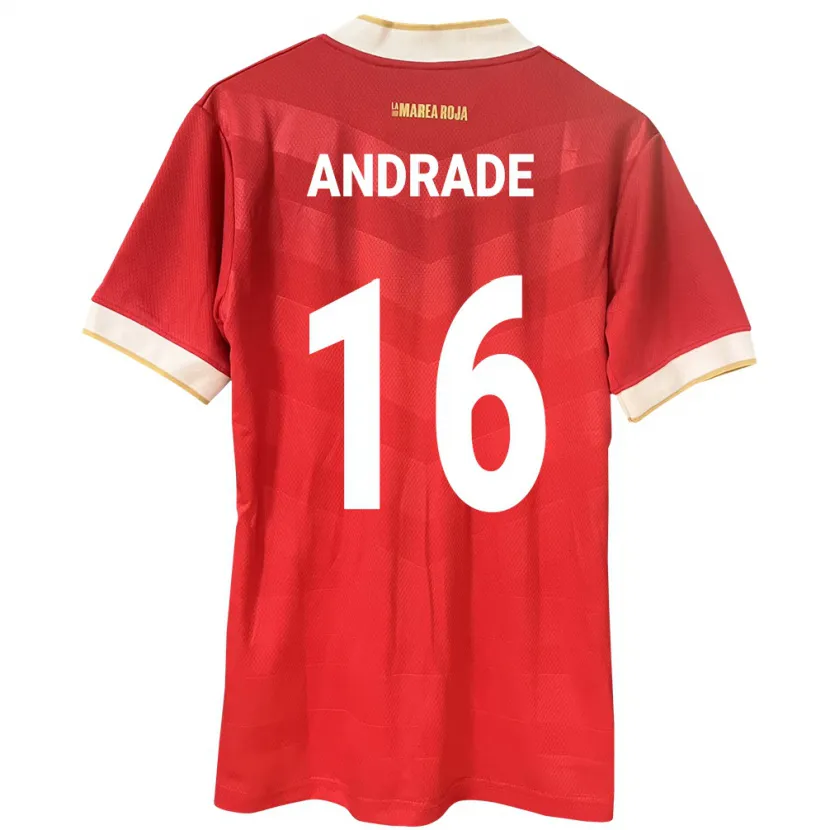 Danxen Uomo Maglia Panamá Andrés Andrade #16 Rosso Kit Gara Home 24-26 Maglietta