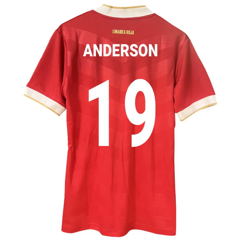 Danxen Uomo Maglia Panamá Iván Anderson #19 Rosso Kit Gara Home 24-26 Maglietta