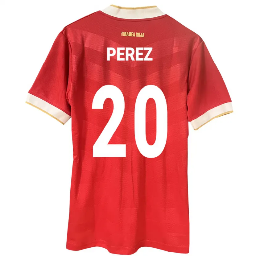 Danxen Uomo Maglia Panamá Blas Pérez #20 Rosso Kit Gara Home 24-26 Maglietta