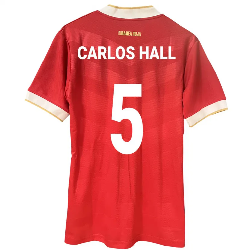Danxen Uomo Maglia Panamá Juan Carlos Hall #5 Rosso Kit Gara Home 24-26 Maglietta