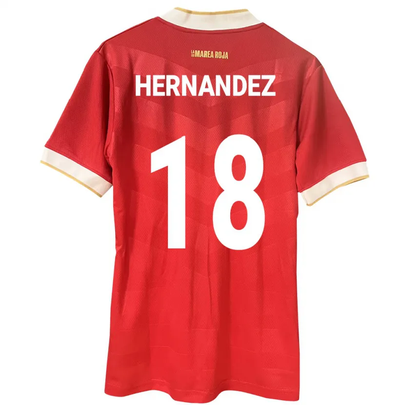 Danxen Uomo Maglia Panamá Erika Hernández #18 Rosso Kit Gara Home 24-26 Maglietta
