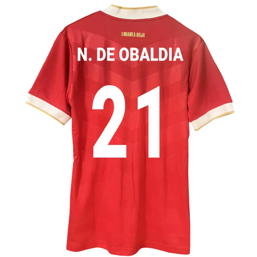 Danxen Uomo Maglia Panamá Nicole De Obaldía #21 Rosso Kit Gara Home 24-26 Maglietta