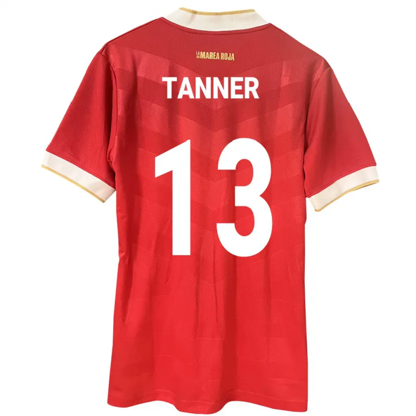 Danxen Uomo Maglia Panamá Riley Tanner #13 Rosso Kit Gara Home 24-26 Maglietta