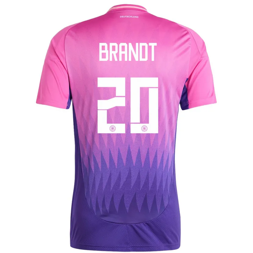 Danxen Uomo Maglia Germania Julian Brandt #20 Rosa Viola Kit Gara Away 24-26 Maglietta