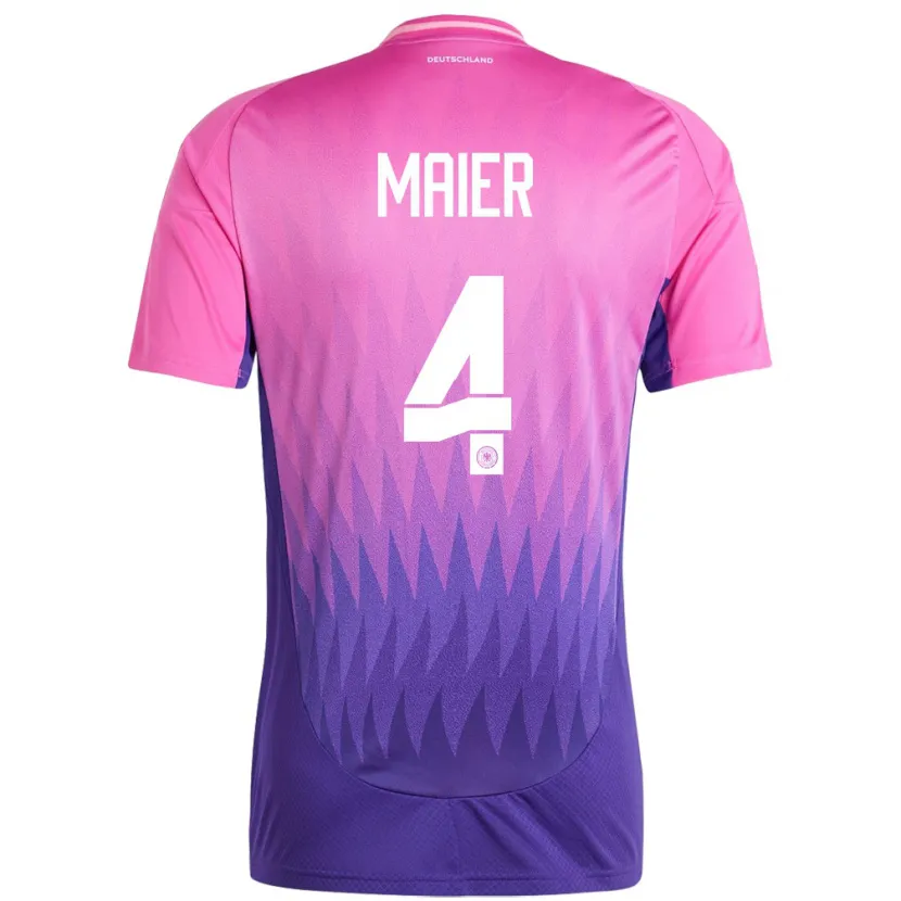 Danxen Uomo Maglia Germania Leonie Maier #4 Rosa Viola Kit Gara Away 24-26 Maglietta