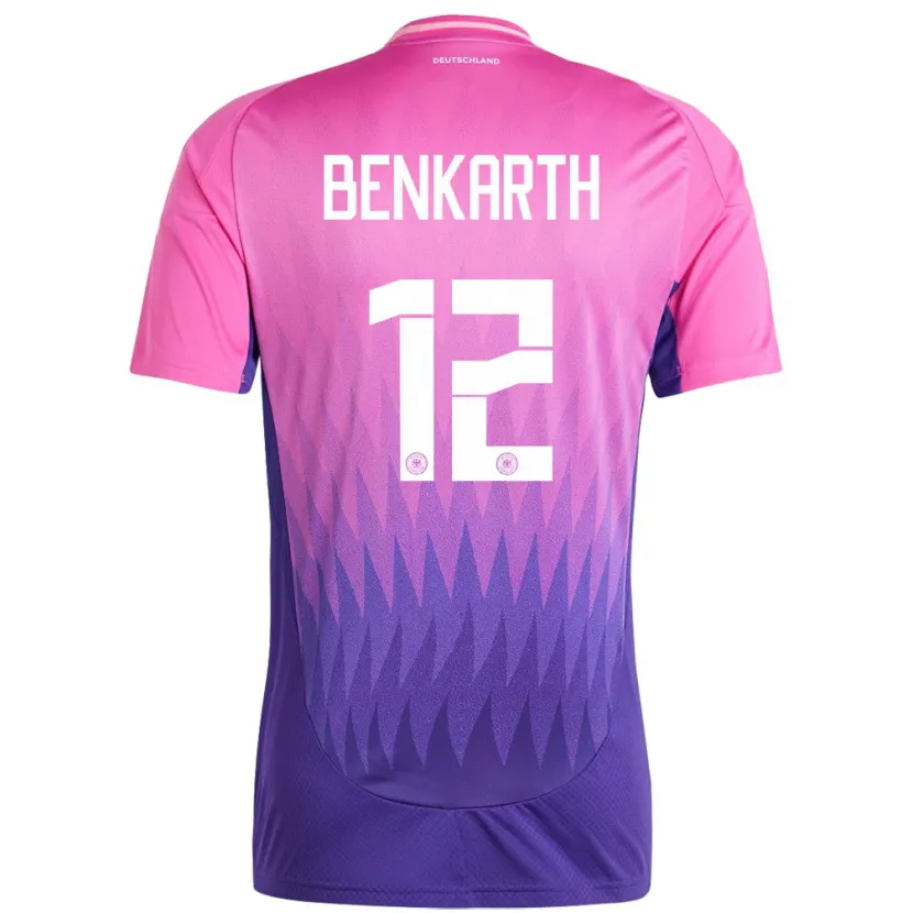 Danxen Uomo Maglia Germania Laura Benkarth #12 Rosa Viola Kit Gara Away 24-26 Maglietta