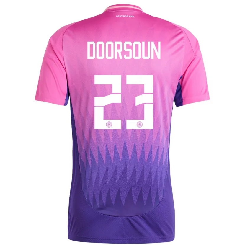 Danxen Uomo Maglia Germania Sara Doorsoun #23 Rosa Viola Kit Gara Away 24-26 Maglietta