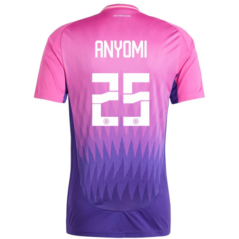 Danxen Uomo Maglia Germania Nicole Anyomi #25 Rosa Viola Kit Gara Away 24-26 Maglietta