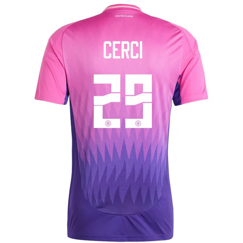 Danxen Uomo Maglia Germania Selina Cerci #29 Rosa Viola Kit Gara Away 24-26 Maglietta