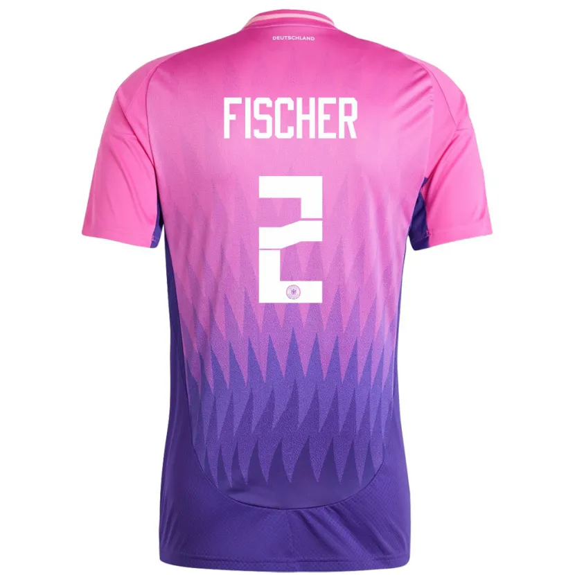 Danxen Uomo Maglia Germania Kilian Fischer #2 Rosa Viola Kit Gara Away 24-26 Maglietta