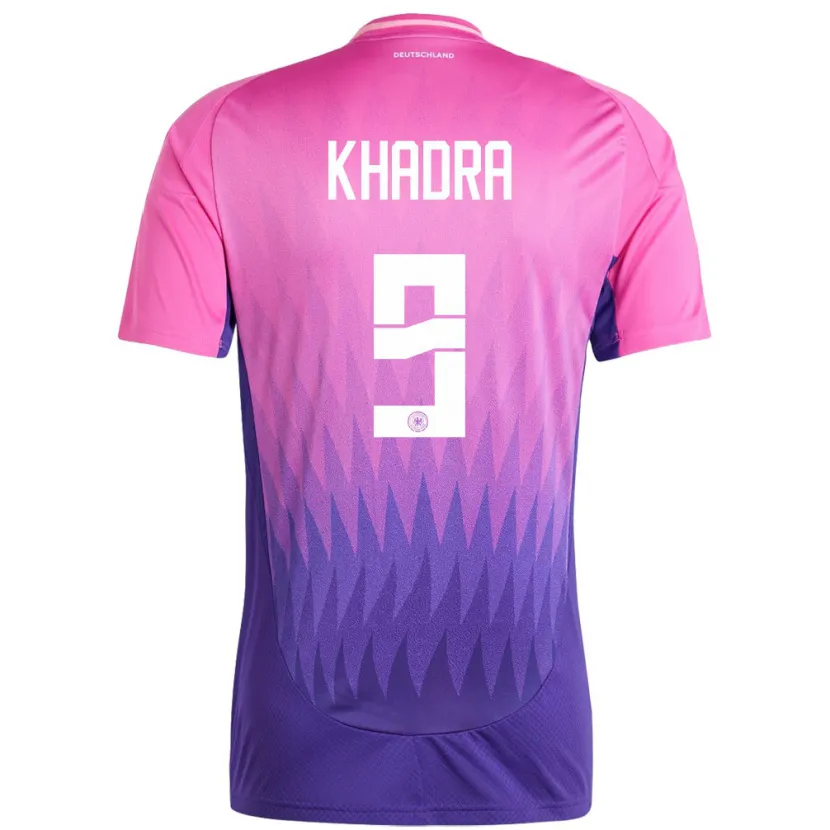 Danxen Uomo Maglia Germania Reda Khadra #9 Rosa Viola Kit Gara Away 24-26 Maglietta