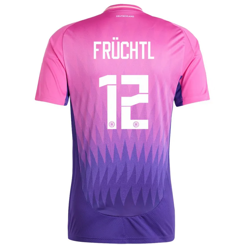 Danxen Uomo Maglia Germania Christian Fruchtl #12 Rosa Viola Kit Gara Away 24-26 Maglietta