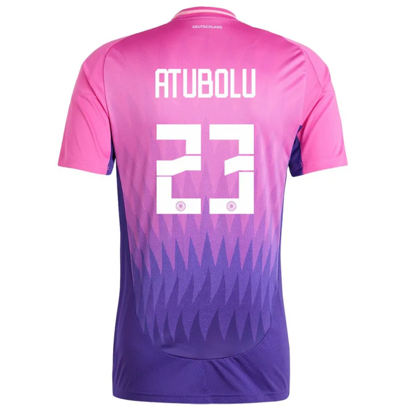 Danxen Uomo Maglia Germania Noah Atubolu #23 Rosa Viola Kit Gara Away 24-26 Maglietta